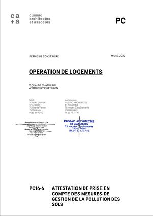 29. PC16 6 ATTESTATION DE PRISE EN COMPTE DES MESURES DE GESTION DE POLLUTION