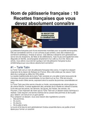 Nom de pâtisserie française : 10 recettes à connaitre