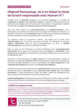 CP | Lancement du Bachelor Human-IT de l'ENSEA