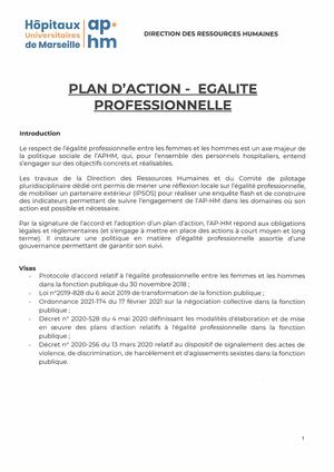 Plan Action Egalite Prof
