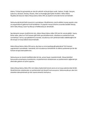 Adana Masaj Salonu Adios Spa