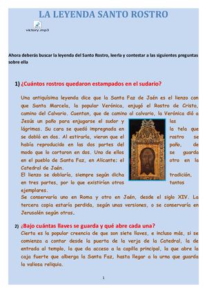 Tarea 6 Leyenda Santo Rostro De Jaén