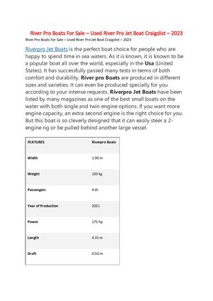 Riverpro Jetboats For Sale