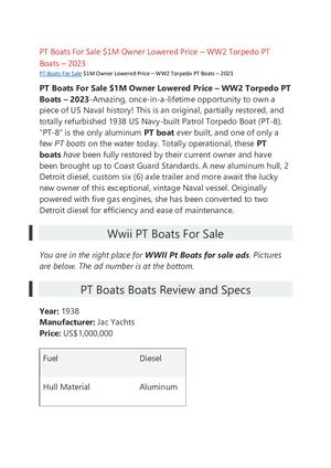 Pt Boats For Sale
