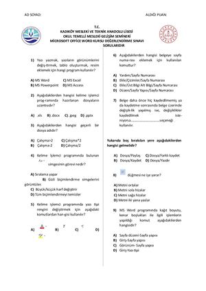 Semi̇ner Değerlendi̇rme Sorulari