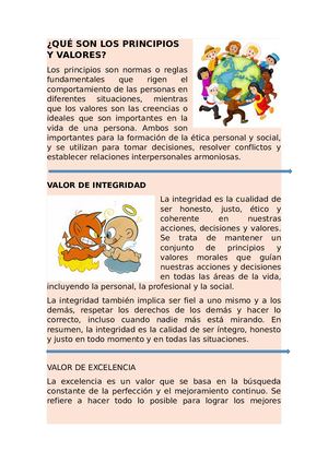 Qué Son Los Principios Y Valores