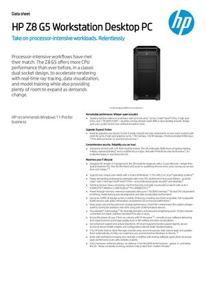 (工作站 桌上型工作站 En) Z8 G5 Datasheet C08502782