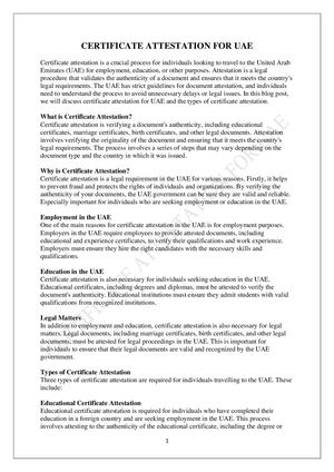 Certificate Attestation For Uae