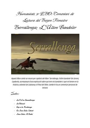 Serrallonga: Experiència lectora