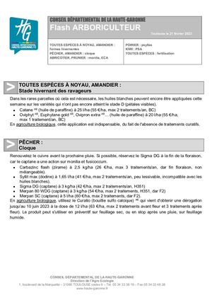 Flash Arbo Du 21 février 2023