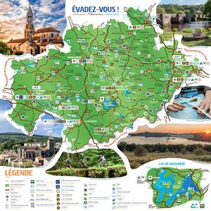 Carte Touristique 2023 Evadez Vous Aubusson Millevaches Vassiviere Recto Verso