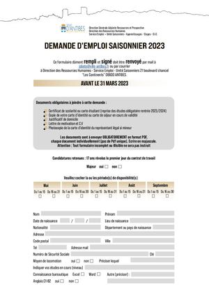 FormulaireEmploiSaisonnier