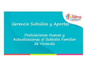 Postulaciones nuevas y actualizaciones Comfandi