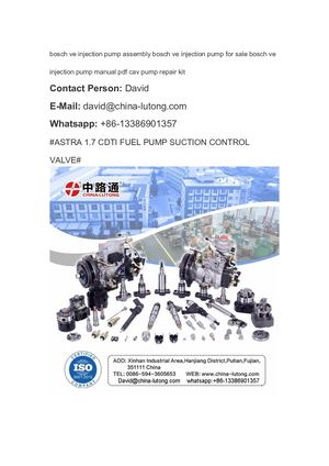 Bosch Ve Injection Pump Assembly Bosch Ve Injection Pump For Sale Bosch Ve Injection Pump Manual Pdf Cav Pump Repair Kit
