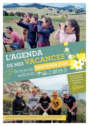 Agenda de mes vacances - Printemps 2023