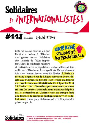 Solidaires et Internationalistes n°118 - Spécial Ukraine