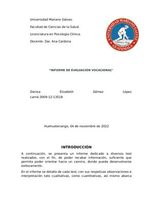 informe  Psicométrico Final