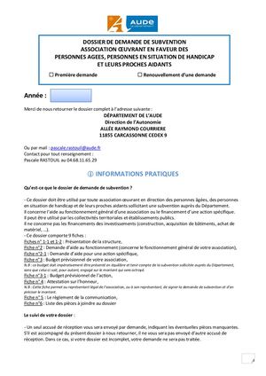 Autonomie - Demande de subvention aux associations œuvrant en faveur des seniors et personnes en situation de handicap