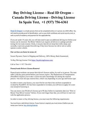 Buy Driving License - Real ID Oregon  +1 937 756-6361