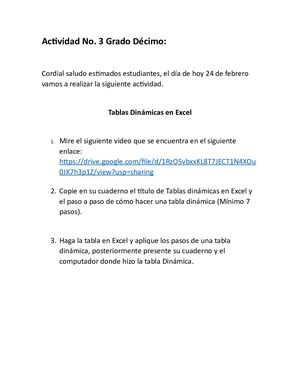 Actividad No 3 Tablas Dinámicas