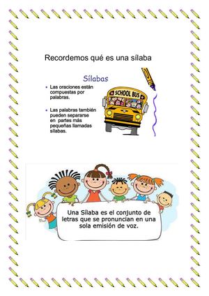 Recordemos Qué Es Una Sílaba