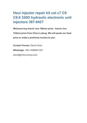 Heui Injector Repair Kit Cat C7 C9 C6 6 320d Hydraulic Electronic Unit Injectors 387 9427
