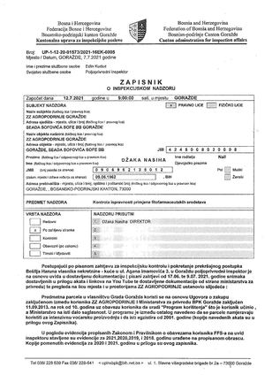 Prijava Inspekciji Calaméo - Zapisnik o inspekcijskom nadzoru 2021