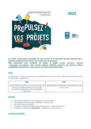 Propulsez Vos Projets 2023 Notice