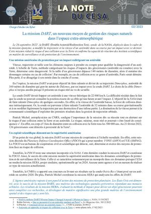 LA NOTE DU CESA N°475