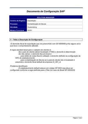 SAP Localização - Txjcd Domicílio Fiscal Exportação