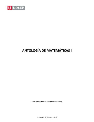 Antologia Completa De Matematicas I