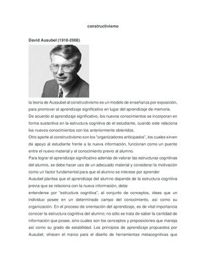 Constructivismo Y Cognitivismo