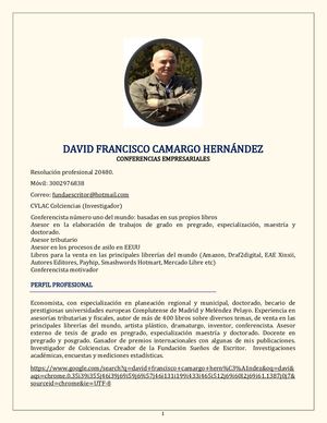 Hoja De Vida David Camargo