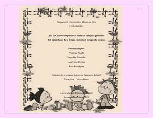 Cuadro Comparativo Didáctica de la segunda lengua durante la primera infancia.