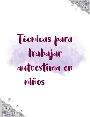 Técnicas para el autoestima
