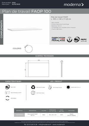 205A PLAN DE TRAVAIL FAOP 100