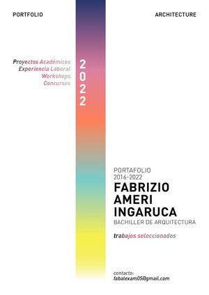 Portfolio - B.Arch Fabrizio Ameri - Architecture + Intern Design + Workshops