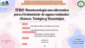 Nanotecnología Una Alternativa Para El Tratamiento De Aguas Residuales Cossi Sosa