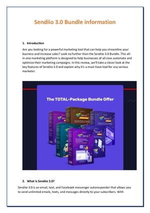 Sendiio 3 0 Bundle Information