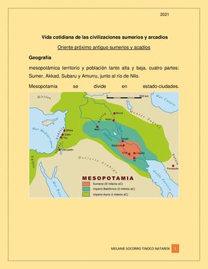 Vida Cotidiana De Las Civilizaciones Sumerios Y Arcadios