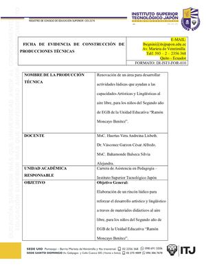 Formato De Ficha De Evidencia De La Producción Técnica (Recuperado Automáticamente) (1)