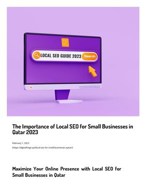 Local SEO Guide For Small Businesses In Qatar 2023 by https://digitalforge.qa