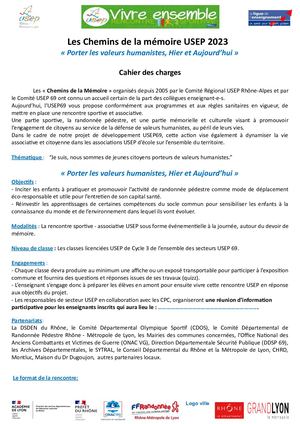 Cdc Les Chemins Mémoire Usep 2022 2023