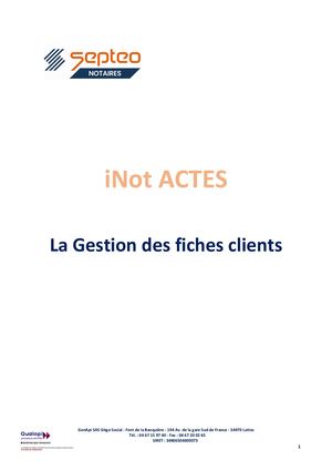 003 La Gestion Des Fiches Clients