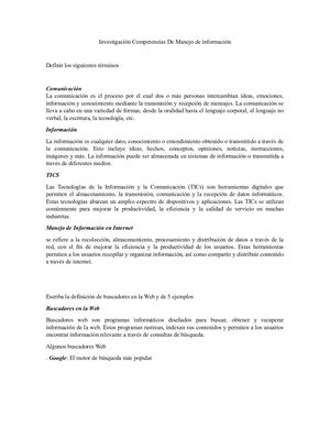 Investigación Competencias De Manejo De Información