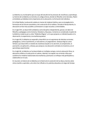 Historia De La Didactica