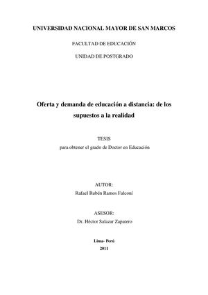 Lectura 8 2023 Unmsm Oferta Y Demanda De Educación A Distancia De Los