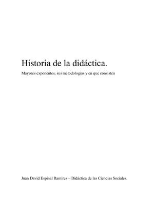 Historia De La Didáctica