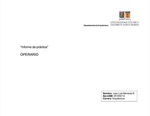 Informe De Practica Arquitectura Utfsm (Operario)