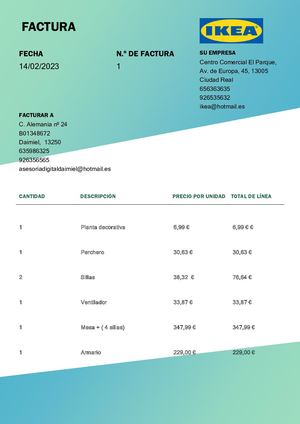 Factura Ikea